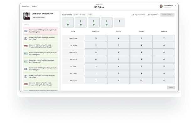 Reducing pharmacy preparation and verification time with Dr.Pack automated medication management.