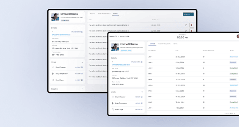 X.eMAR desktop software interface showing a comprehensive medication administration dashboard and clinical scheduling tools.
