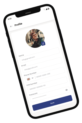 Pharmacy App mobile interface showcasing user profile, medication refill requests, and telemedicine consultation features for patients.